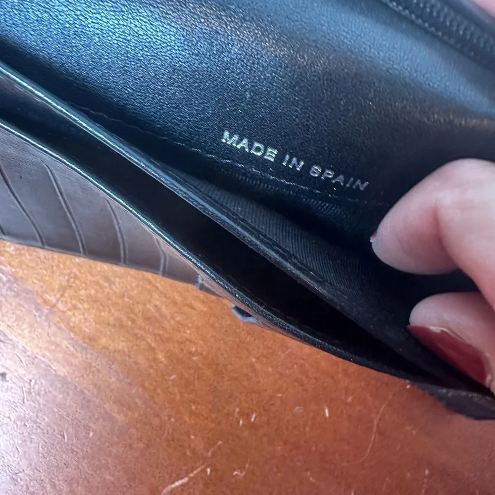 CHANEL Patent Quilted Zip Around Black Wallet